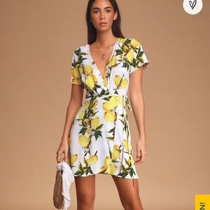 NWT lulus lemon wrap dress